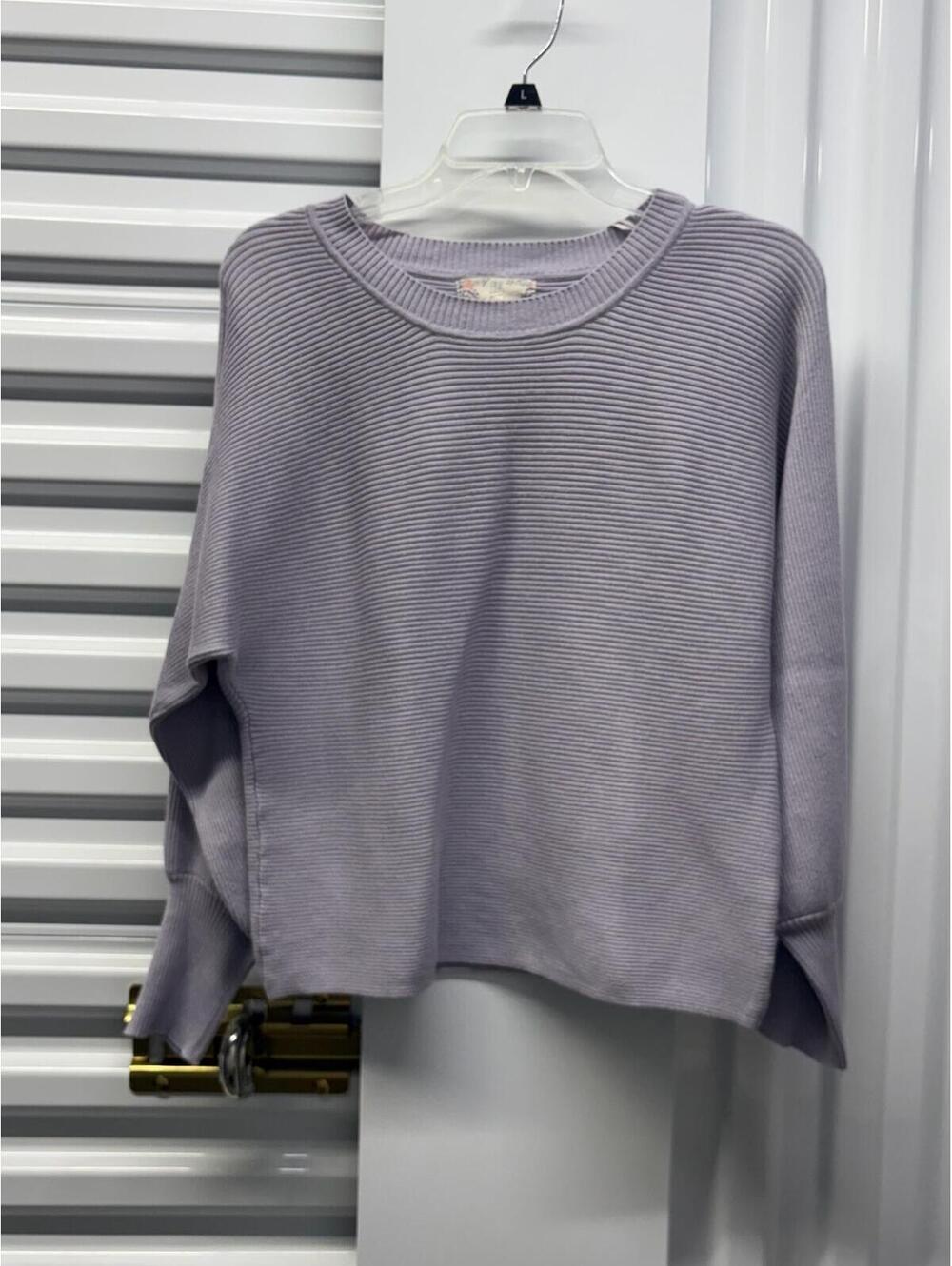 Pink Rose Women’s Large Pink Rose Periwinkle Long Sleeve Sweater Soft Knit